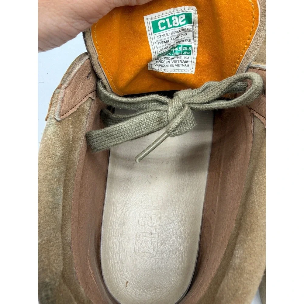 CLAE Romare Hi Lichen Suede Mens CLA01238 Size 11.5 Pre-Owned No Box